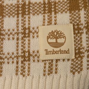 New‎ Timberland Scarf Buffalo Plaid Caramel And Cream Excellent Condition Soft